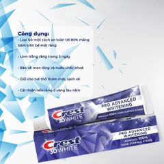Kem Đánh Răng Crest 3D White Pro Advanced Whitening 147g – Làm Trắng Răng Nhanh, An Toàn 388738