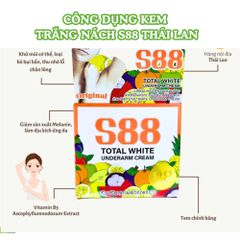 Kem Giảm Thâm Nách S88 Total White Fata Co’s – Làm Sáng Da, Khử Mùi & Giữ Nách Khô Thoáng 35g 388799