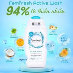 Dung Dịch Vệ Sinh Phụ Nữ Femfresh 250ml - Làm Sạch Dịu Nhẹ, Kháng Khuẩn, Dưỡng Ẩm Cho Da Nhạy Cảm, Phù Hợp Mọi Đối Tượng