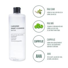 Nước Tẩy Trang Caryophy Smart Cleansing Water 500ml - Dịu Nhẹ, Sạch Sâu, Ngừa Mụn, Phù Hợp Mọi Loại Da