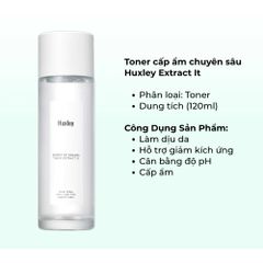 Nước Hoa Hồng Toner Huxley 120ml - Cấp Ẩm Sâu Chiết Xuất Xương Rồng Da Mịn Căng Bóng 388845