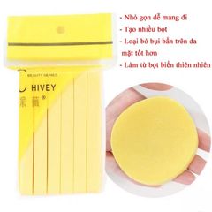 Bông Mút Rửa Mặt Chivey 12 Miếng - Bọt Biển Thiên Nhiên, Dễ Dàng Tạo Bọt, Phù Hợp Cho Da Nhạy Cảm, Hàng Cao Cấp Nhật Bản