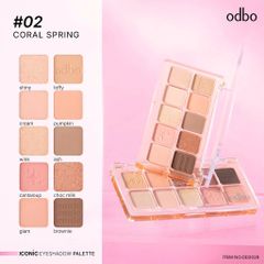 Bảng Phấn Mắt Odbo 10 Ô - Phấn Nén Dễ Phối, Lên Màu Chuẩn, Đa Dạng Tone Màu Matte và Shimmer, Thương Hiệu Thái Lan