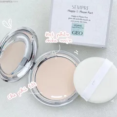 Phấn Phủ Geo Sempre Happy & Please 22g - Kiềm Dầu, Dưỡng Ẩm, Lâu Trôi - Phấn Nén Cho Mọi Loại Da