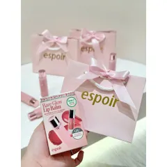 Set Son Dưỡng Espoir Bare Glow Lip Balm & Son Tint Bóng Mini Couture Glaze Ginger Peach - Quà Tặng Sang Trọng Kèm Túi Giấy