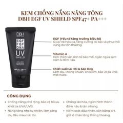Kem Chống Nắng DBH EGF UV Shield SPF47+ PA+++ Chống Lão Hóa, Nâng Tone 60ml 389024