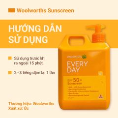 Kem Chống Nắng Toàn Thân Woolworths Everyday SPF50+ - Bảo Vệ Da Tối Ưu, Dưỡng Ẩm Nhẹ, Thấm Nhanh, Chống Nước 4 Giờ