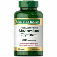 [Bap Bo Shop] Viên bổ sung Magie hàm lượng cao, dễ hấp thu Magnesium Glycinate 240mg Nature's Bounty 180 viên