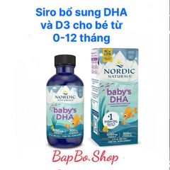 Siro Baby's DHA Nordic 60ml - Bổ sung Omega 3, DHA, Vitamin D cho bé - Hỗ trợ phát triển trí não và thị giác an toàn, hiệu quả