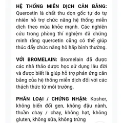 [Date 2028] Quercetin with Bromelain cân bằng hệ miễn dịch 389143