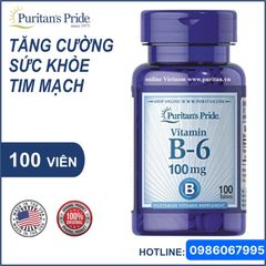 [Date 2026] Viên Uống Vitamin B6 Hỗ Trợ Tăng Cường Sức Khỏe Tim Mạch  100mg Puritan's Pride 389154