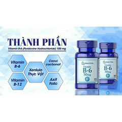 [Date 2026] Viên Uống Vitamin B6 Hỗ Trợ Tăng Cường Sức Khỏe Tim Mạch  100mg Puritan's Pride 389154