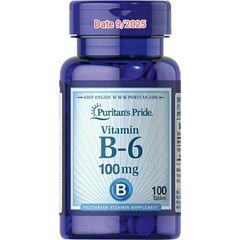 [Date 2026] Viên Uống Vitamin B6 Hỗ Trợ Tăng Cường Sức Khỏe Tim Mạch  100mg Puritan's Pride 389154