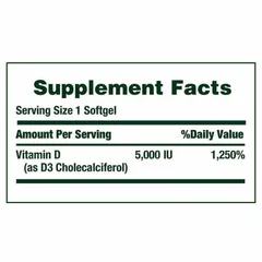 [Date 2027] Vitamin D3 125mcg (5000IU) Nature's Bounty 400v 389170