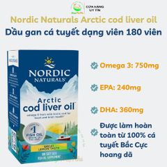 Dầu gan cá tuyết dạng viên Nordic naturals Artic Cod Liver oil 180 viên. 389191