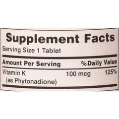 Viên Uống Vitamin K Puritan's Pride 100mg - Hỗ Trợ Đông Máu, Chắc Khỏe Xương và Làm Đẹp Da - 100 Viên
