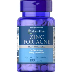 [Date 2027] Viên uống bổ sung kẽm giảm mụn Zinc For Acne Puritan's Pride 100v