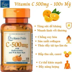 Viên uống bổ sung Vitamin C Puritan’s Pride 500mg / 1000mg – tăng đề kháng, đẹp da, chống oxy hóa 389207