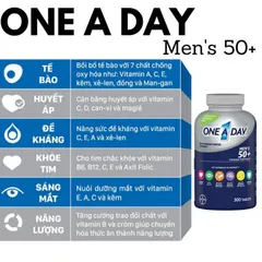 Viên uống bổ sung vitamin One A Day Women's và Men's 50+ cho phụ nữ và nam giới 300v 389209