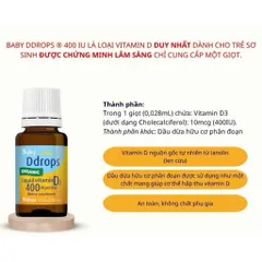 [Date 2027] Baby Ddrops Vitamin D3 400IU – Nhỏ giọt bổ sung Vitamin D cho bé sơ sinh và trẻ nhỏ 389220
