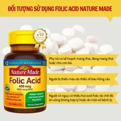 Viên uống Bổ máu Folic Acid 400mcg (665mcg DFE) 389227