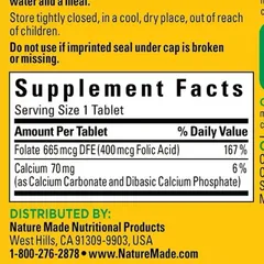 Viên uống Bổ máu Folic Acid 400mcg (665mcg DFE) 389227