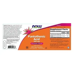 [ Date 2028] Viên uống bổ sung vitamin B5 Now Pantothenic Acid 500g