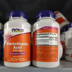 [ Date 2028] Viên uống bổ sung vitamin B5 Now Pantothenic Acid 500g