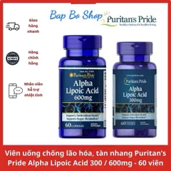 Viên uống Alpha Lipoic Acid 300mg / 600mg Puritan’s Pride – Hỗ trợ chống lão hóa, làm sáng da, giảm nám 389234