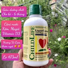 [Date 1/2025] Canxi hữu cơ d3 cho bé kèm kẽm CHILDLIFE Mỹ calcium 473ml 389294