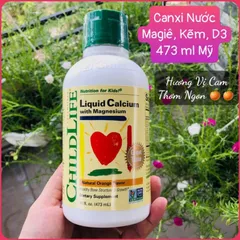 [Date 1/2025] Canxi hữu cơ d3 cho bé kèm kẽm CHILDLIFE Mỹ calcium 473ml 389294