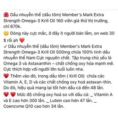 Dầu nhuyễn thể Krill Oil 500mg 160 viên 389352