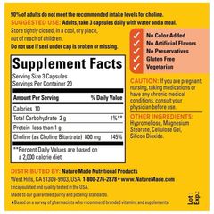 Viên uống Nature Made Choline Extra strength Dosage 800mg 389368