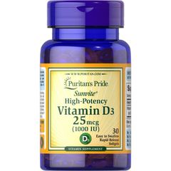 Viên uống bổ sung vitamin D3 25mg - 50mg 100v puritan's Pride 389395