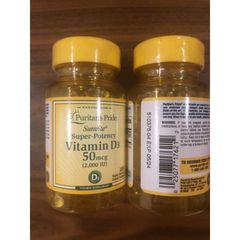 Viên uống bổ sung vitamin D3 25mg - 50mg 100v puritan's Pride 389395