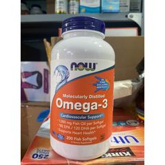 [Date 1/2028] Viên uống Now Omega 3 180 EPA 120 DHA - Dầu cá Omega-3 Fish Oil 389408