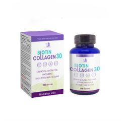 Viên Uống Biotin Collagen 30 - Hỗ Trợ Làm Đẹp Da, Tóc, Móng Chắc Khỏe, Giảm Thâm Nám, 100 Viên Mediphar USA
