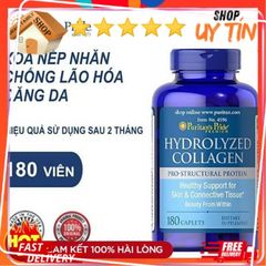 Viên Uống Collagen Thủy Phân Puritan's Pride 1000mg - 180 Viên Đẹp Da, Mờ Nám, Chống Lão Hóa, Tăng Cường Sức Khỏe Tóc, Móng