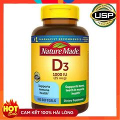 Viên uống bổ sung Vitamin D3 25mg - 125mg NATURE MADE - Small Family