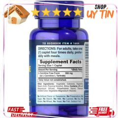 Viên Uống Giảm Cân L-Carnitine 500mg 60 Viên - Hỗ Trợ Giảm Mỡ Thừa, Năng Lượng, Sức Khỏe Tim Mạch - Small Family