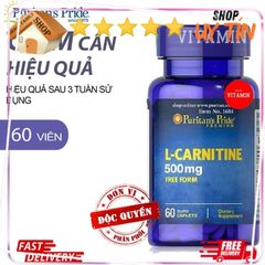 Viên Uống Giảm Cân L-Carnitine 500mg 60 Viên - Hỗ Trợ Giảm Mỡ Thừa, Năng Lượng, Sức Khỏe Tim Mạch - Small Family