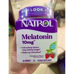 Kẹo ngủ Natrol Melatoniin 10mg - Hỗ trợ giấc ngủ ngon, giảm mất ngủ, viên ngậm chính hãng từ USA