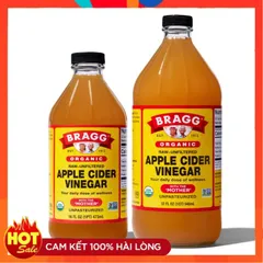 Giấm Táo Hữu Cơ Bragg 437ml/946ml - Giấm Cider Tươi Nguyên Chất Mỹ, Giảm Cân & Thải Độc, Sản Phẩm Chất Lượng Cao