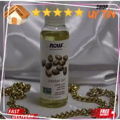 Dầu Dưỡng Da Hạt Thầu Dầu Castor Oil Now Solutions - Tinh Chất Dưỡng Ẩm Tự Nhiên, Làm Sáng Da, Đối Với Tất Cả Các Loại Da