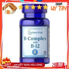 Viên Uống bổ máu, tăng cường sức khoẻ B-Complex with B-12 Puritan Pride (90v) - Small Family