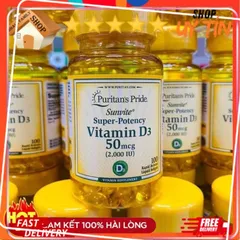 Viên uống bổ sung vitamin D3 25mg - 50mg 100v puritan's Pride - Small Family