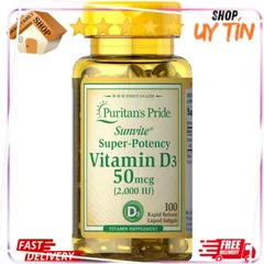 Viên uống bổ sung vitamin D3 25mg - 50mg 100v puritan's Pride - Small Family