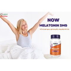 Viên uống hỗ trợ ngủ ngon NOW Melatonn 3mg - Giúp cải thiện giấc ngủ, giảm căng thẳng, 60 viên cho giấc ngủ sâu và tự nhiên