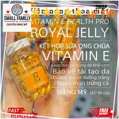 Viên thoa dưỡng da mặt Health Pro chiết xuất sữa ong chúa và vitamin E - 90 viên hỗ trợ trẻ hóa, cung cấp độ ẩm, giảm nếp nhăn, sáng da.