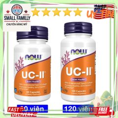 Viên uống bổ sung Collagen UC-II Now Foods 60/120 viên - Hỗ trợ xương khớp, tăng cường miễn dịch, sản phẩm nhập khẩu từ Mỹ